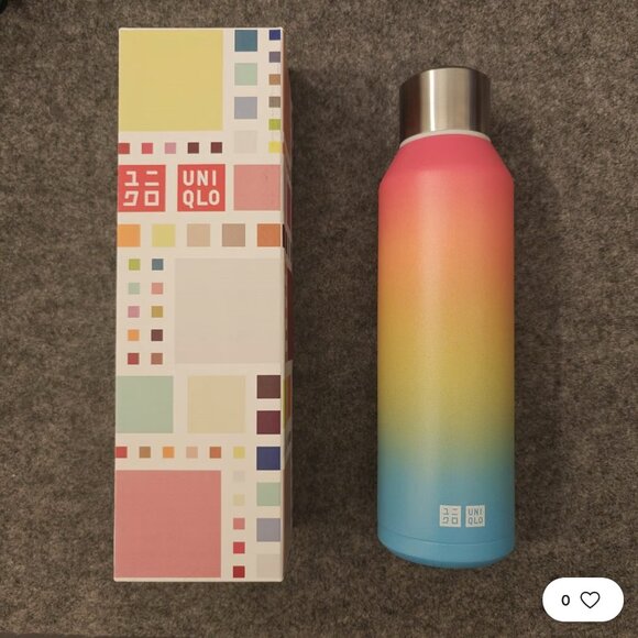 BRAND NEW UNIQLO 2024 STAINLESS STEEL WATER BOTTLE RARE RAINBOW 16 FL OZ (.48L) - Picture 3 of 4